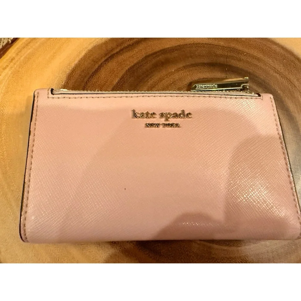 KATE SPADE NEW YORK Spencer Small Slim‎ Bifold Wallet Serene Pink Color Original